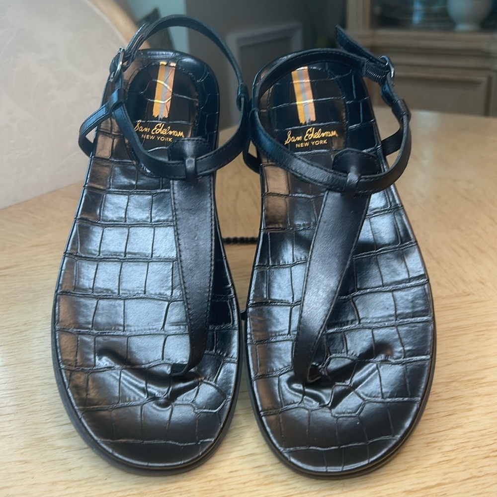 Sam Edelman Naomi Leather Thong Sandals (7.5”)